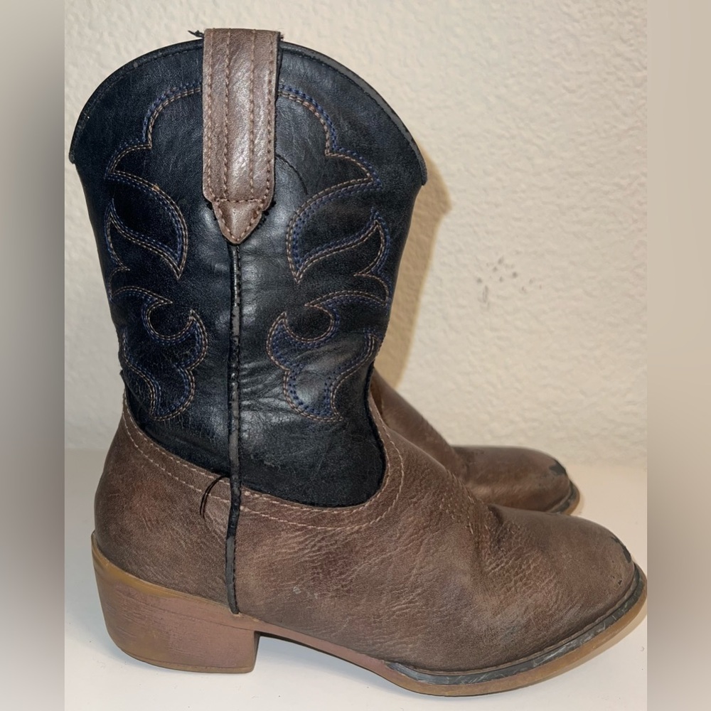 Children Western Kids Cowboy Boot | Silver Canyon Two tone size 13